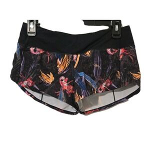 Lululemon Speed Up Shorts Low Rise Floral And Black With Liner 2.5 Inseam Size 4